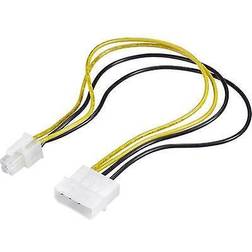 Renkforce strømtilslutningskabel [1x ATX stik 4-benet. 1x IDE-strømstik 4-pin] 0,30 m gul-sort (RF-4174569)